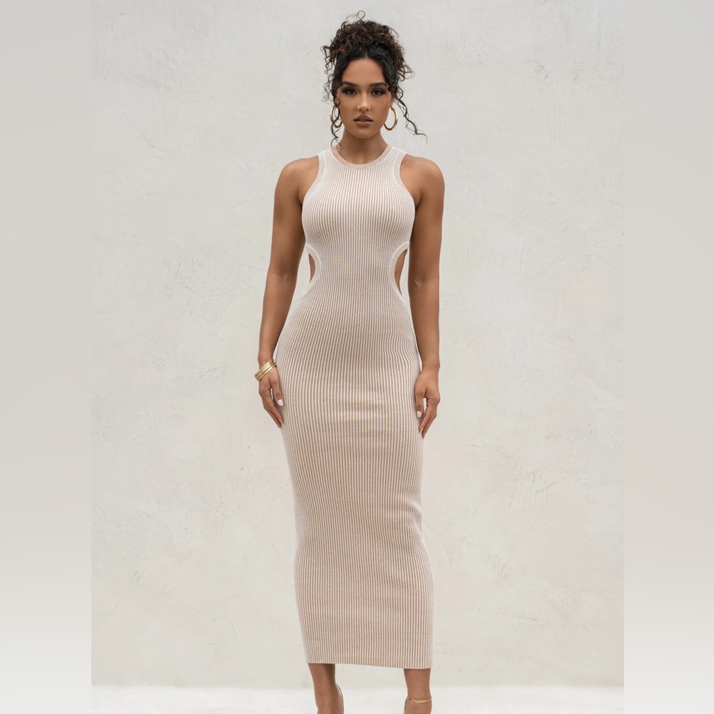 Jluxlabel • Taupe/White Made to Move Dress • Small